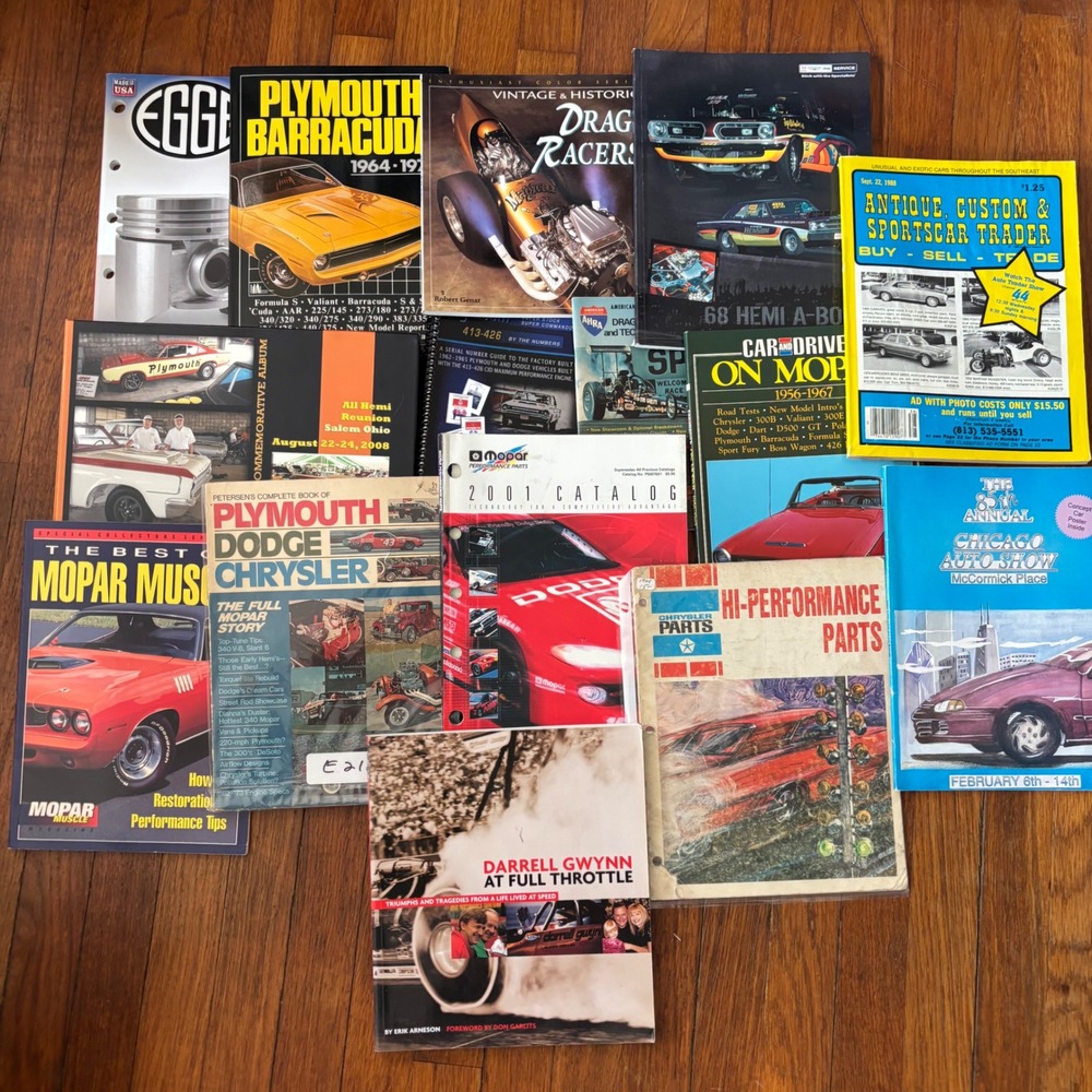 Vintage Mopar Plymouth Dodge Chrysler Magazine Catalog Book Lot Drag Racing Hemi